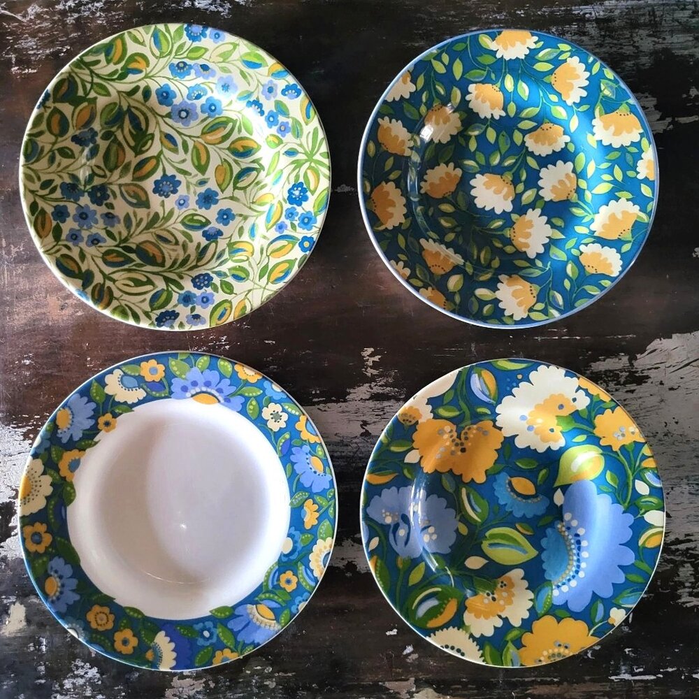 Set of 4 Kim Parker Home by Spode Chicory Hymn Dessert Plates Floral Pattern